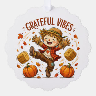 Carte Décorative Vibes reconnaissants Épouvantail Automne