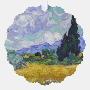 Carte Décorative Vincent Van Gogh - Champ de blé avec cyprès