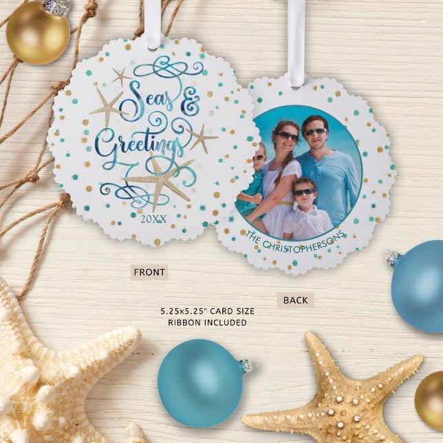 Carte Décorative Vœux de Noël côtier photo (Créateur téléchargé)