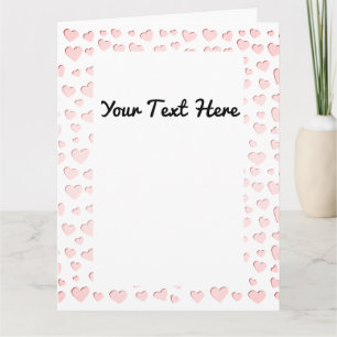 Carte découpée papier en forme de coeur rose