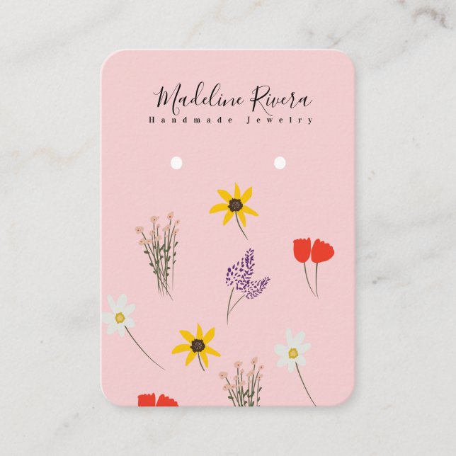 Carte d'écran d'oreille fleur sauvage rose (Devant)