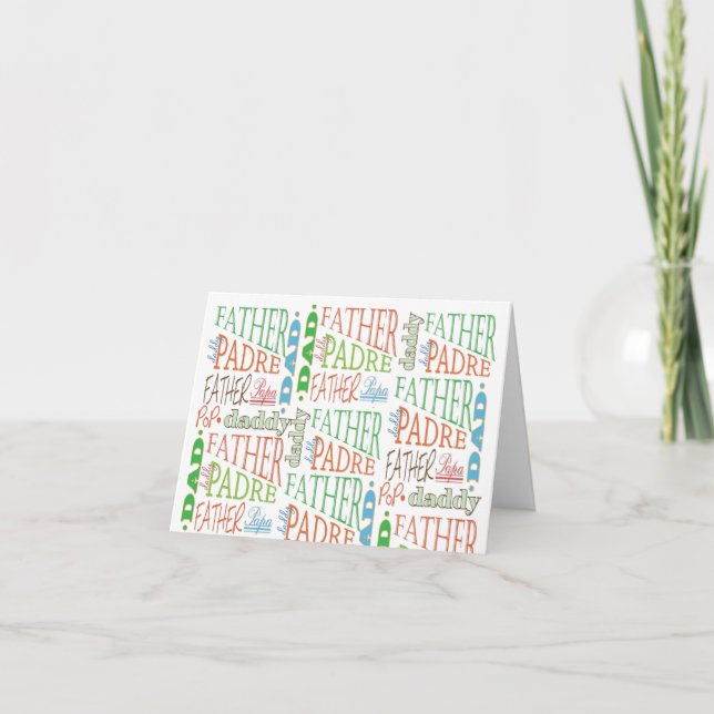 Carte d'écriture fête des pères (Devant)