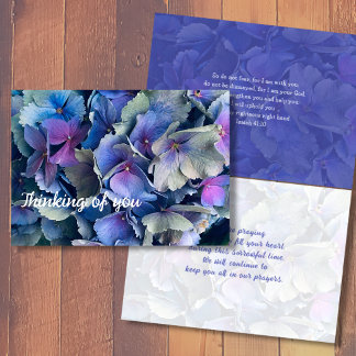 Carte d'écriture florale bleue