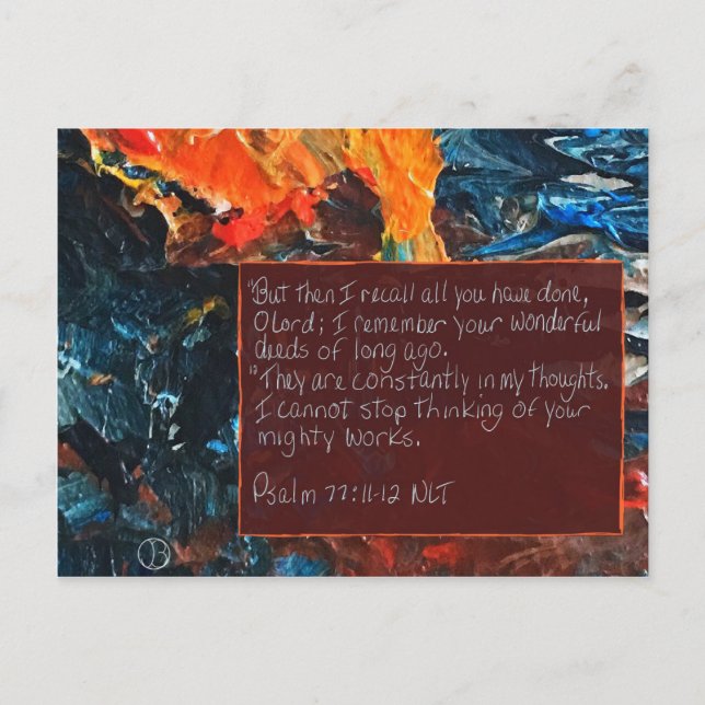 Carte d'écriture Psaume 77:11-12 (Devant)