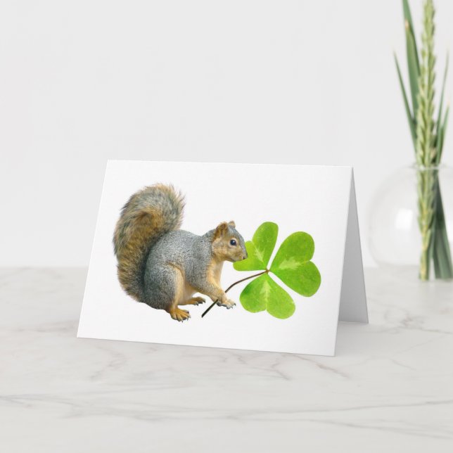 Carte d'écureuil de shamrock (Devant)