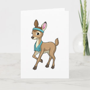 Carte Deer at Fitness with Towel