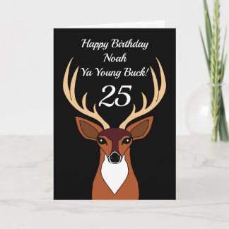 Carte Deer Hunter Funny Young Buck 25e anniversaire