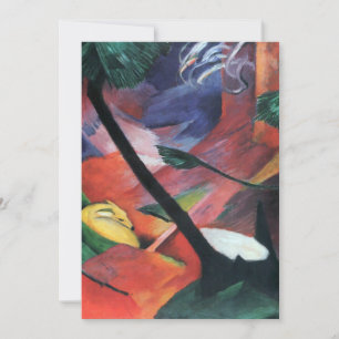 Carte Deer in the Forest II par Franz Marc; Reh im Walde