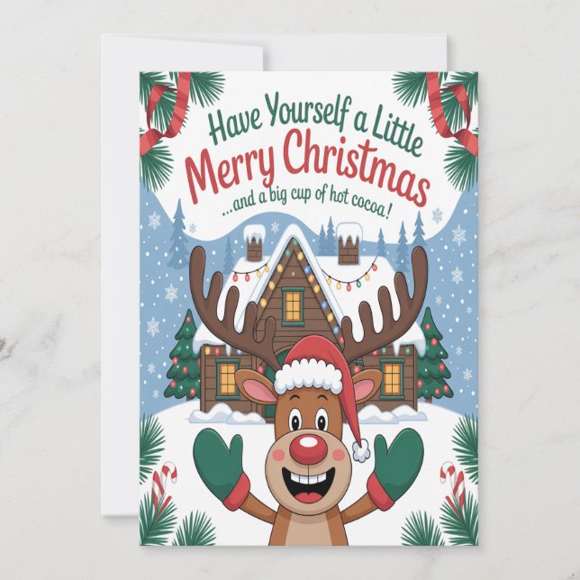 Carte Deer Little Merry Christmas (Devant)