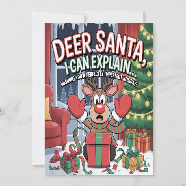 Carte Deer Santa I Can Explain Christmas (Devant)