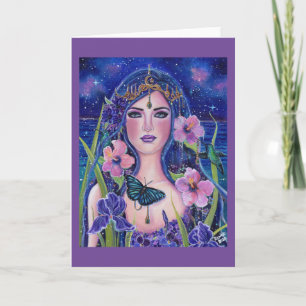 Carte Déesse de Gaia avec colibris par Renee Lavoie