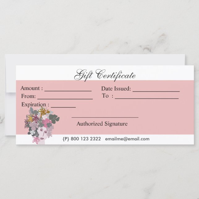 Carte Déesse Florale florissante Les femmes font face à  (Devant)