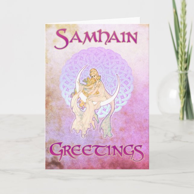 Carte Déesse lunaire de salutations de Samhain (Devant)