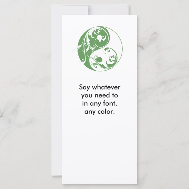 Carte Défilement Yin & Yang (vert) (Devant)