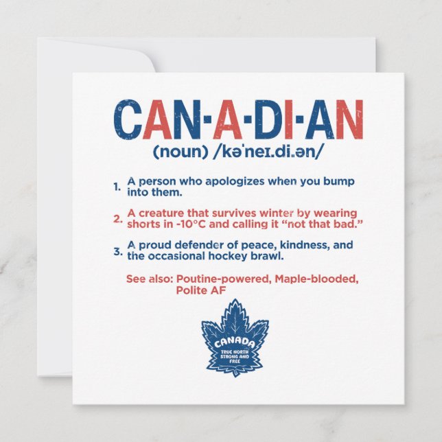 Carte Définition canadienne (Devant)