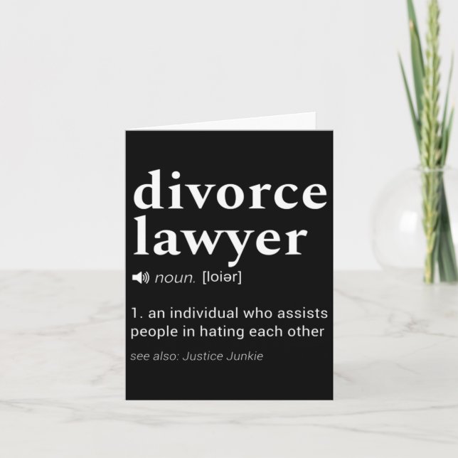 Carte Définition de dictionnaire de gag d'avocat de divo (Devant)