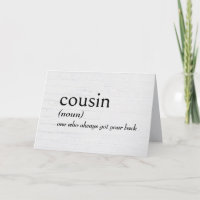 Définition de dictionnaire pour COUSIN