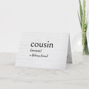 Carte Définition de dictionnaire pour COUSIN