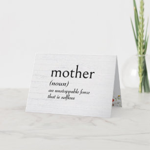 Carte Définition de dictionnaire pour la mère