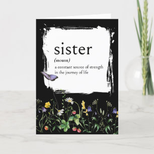 Carte Définition De Dictionnaire Pour SISTER Avec Fleur 