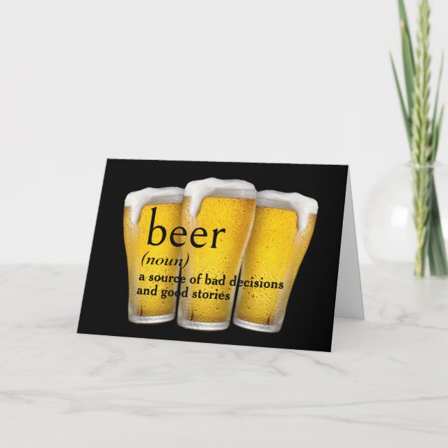 Carte Définition de la bière pour l'anniversaire du dict (Devant)