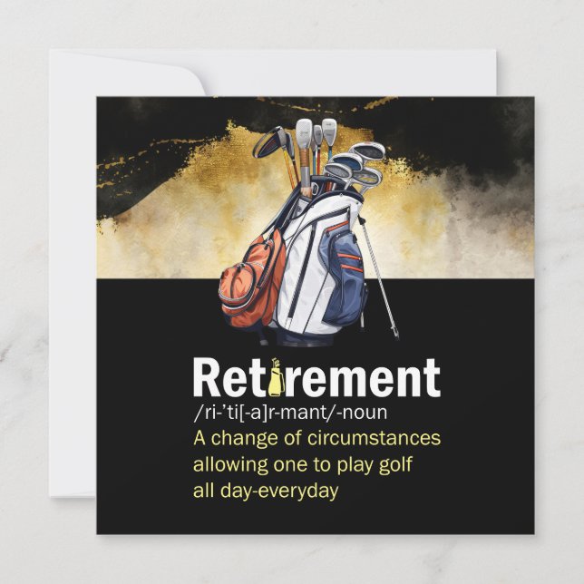 Carte Définition de la retraite de golf pour golfeur (Devant)