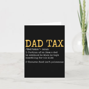 Carte Définition de l'impôt papa hommes drôle Fête des P