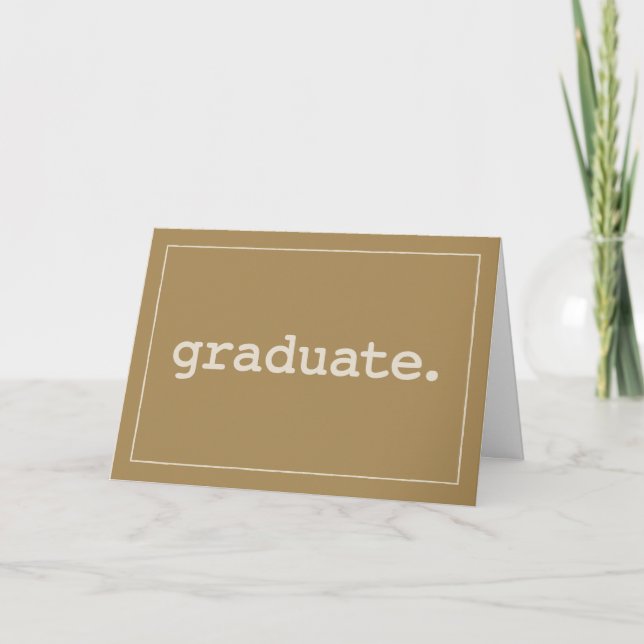 Carte Définition du diplôme Félicitations Brown simple (Devant)