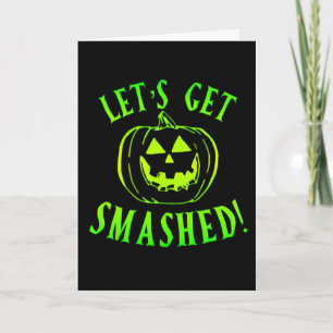 Carte Défonçons la Citrouille Verte Halloween