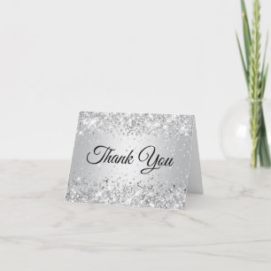 Carte Dégradé Argent Pailleté Merci