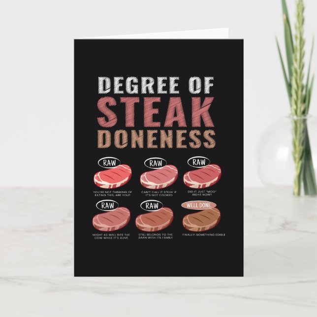 Carte Degré D'Élevage De Steak Grillades De Viande BBQ (Devant)