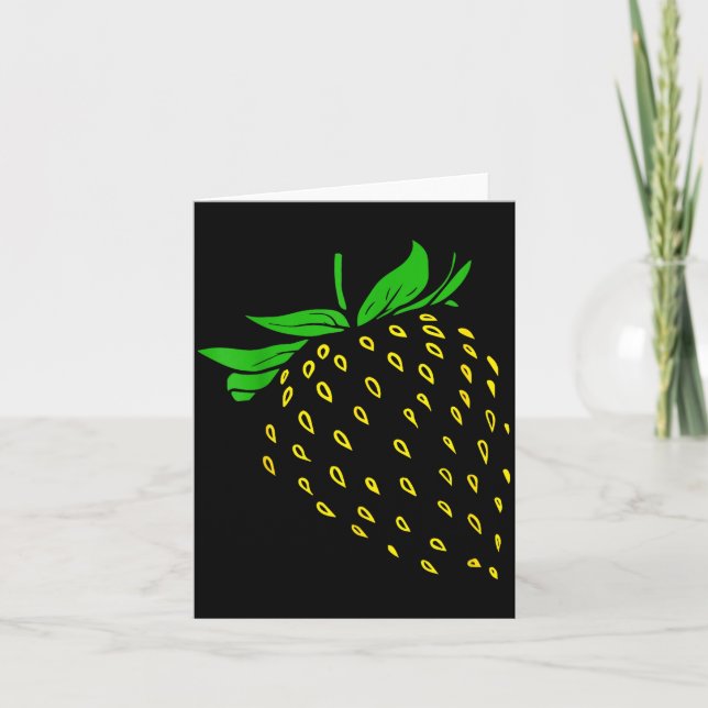 Carte Déguisement Fruit Simple de Fraise Drôle de Fête  (Devant)