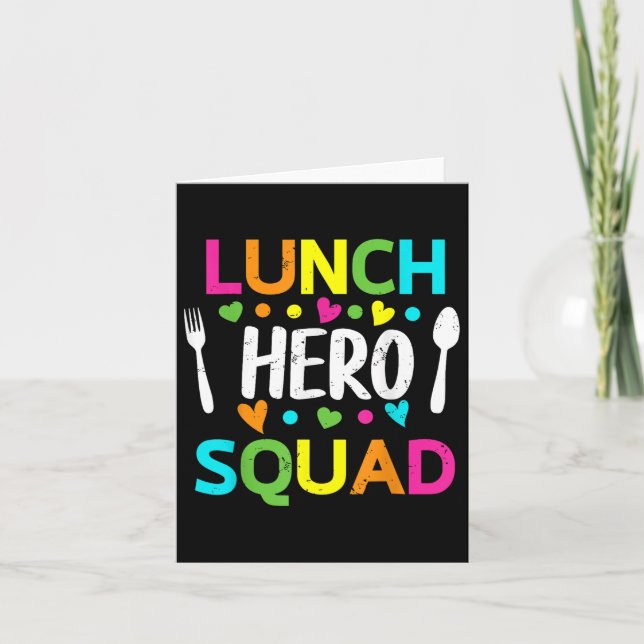 Carte Déjeuner Hero Squad Funny Lady Cafeteria Squad Wor (Devant)