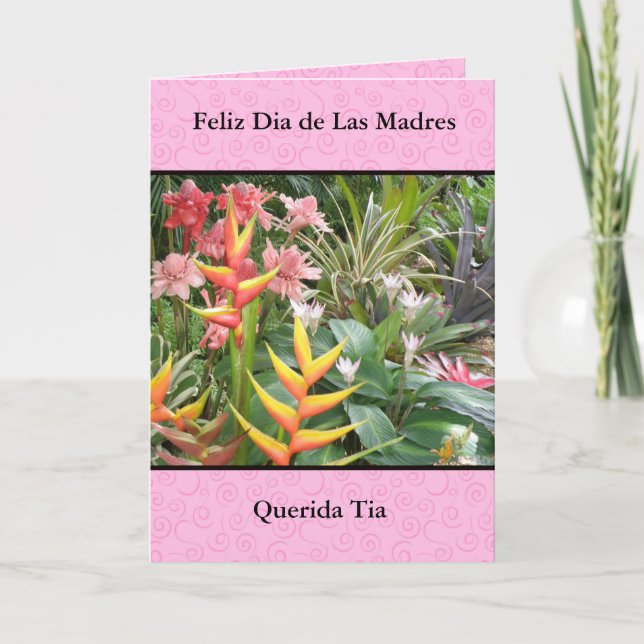 Carte Delas Madres Tia de diamètre de Feliz (Devant)