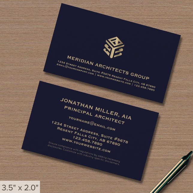 Carte d'élégance Navy Blue Architect (Créateur téléchargé)