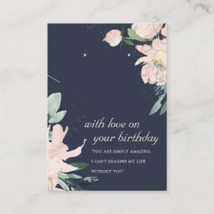 CARTE D'ÉLEVAGE FLEURIE MARINE BLUSH ANNIVERSAIRE 