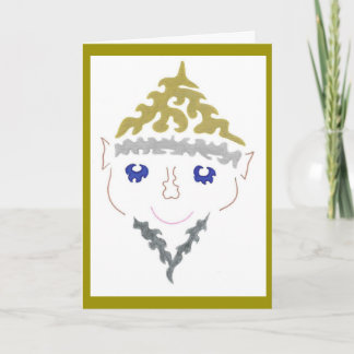 Carte d'elfe de Noël de la barbe d'argent