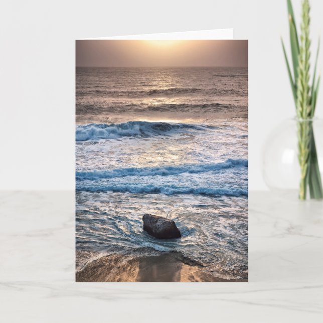 Carte Délicat coucher de soleil sur la plage (Devant)
