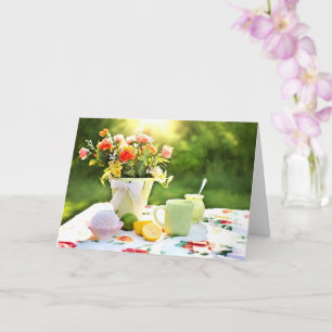 Carte Délicieux Cupcake Aux Fraises Et Thé Au Citron Boi