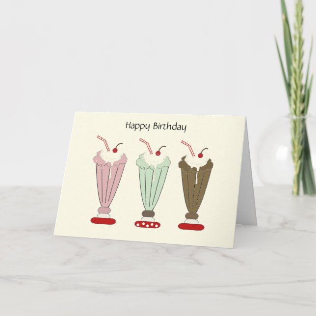 Carte Délicieux Milkshake Anniversaire (Devant)