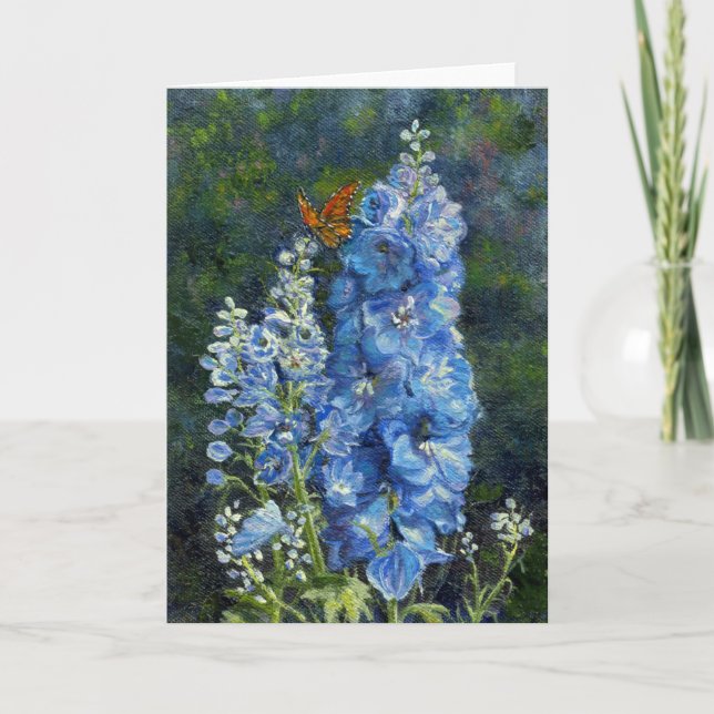 Carte "Delphinium" BLank Note (Devant)