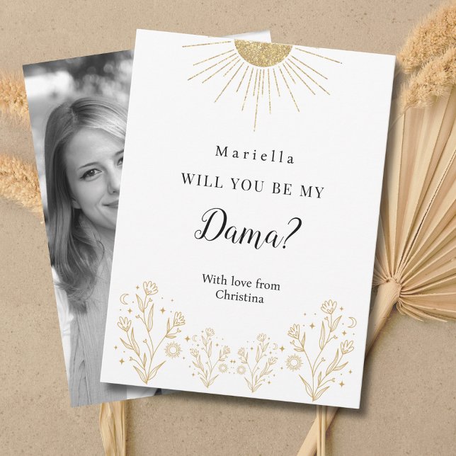 Carte Demande de dama céleste pour Quinceañera avec phot (Créateur téléchargé)