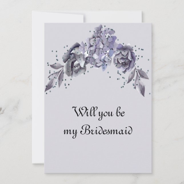 Carte Demande de mariage Bridesmaid Série bleu ardoise (Devant)