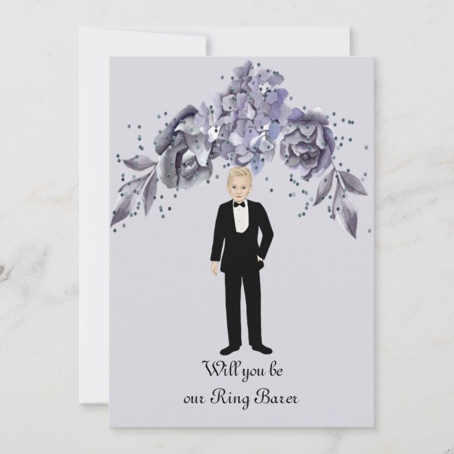 Carte Demande de porte-anneau série d'ardoise bleue (Devant)