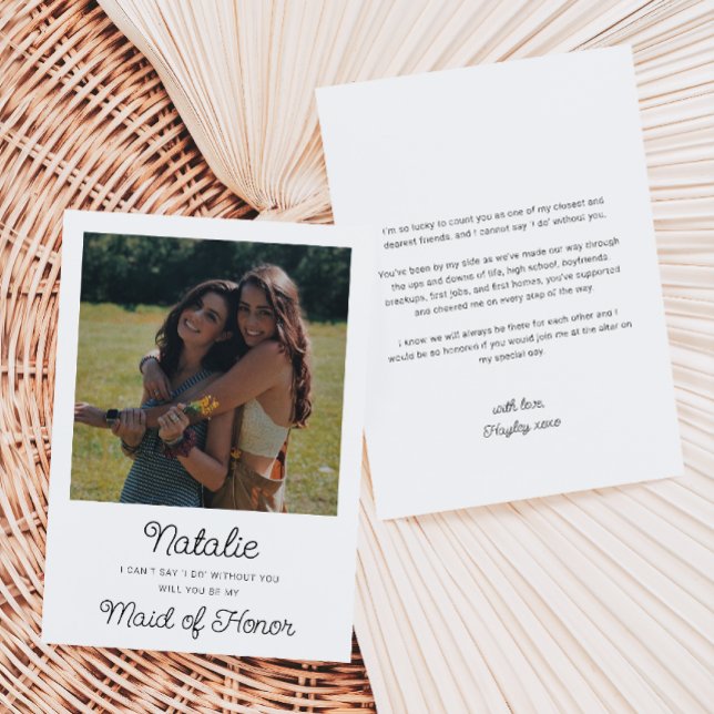 Carte Demande de témoin de mariage photo à plat (Créateur téléchargé)