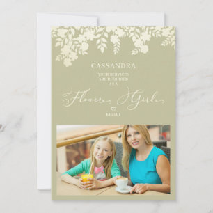 Carte Demande en mariage de la petite fille aux fleurs c