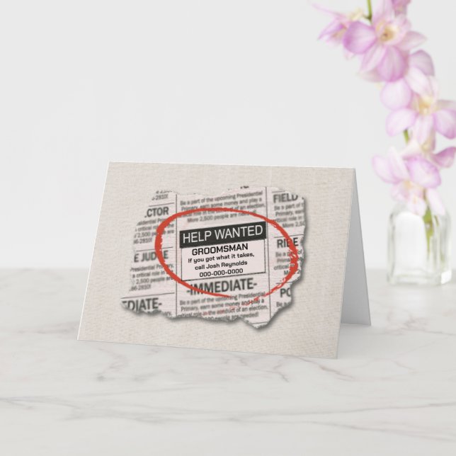 Carte Demande Groomsman - Annonce (Orchidée)