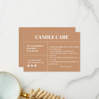Carte d'emballage pour Merci de soins aux bougies
