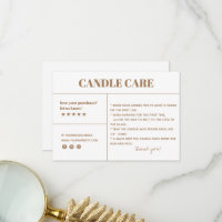 Carte d'emballage pour Merci de soins aux bougies