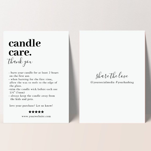 Carte d'emballage pour Merci de soins aux bougies (Créateur téléchargé)